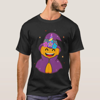 Funny Unicorn Pumpkin Halloween Cute Thanksgivning T-Shirt