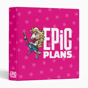Funny Unicorn Rocker Epic Plans Guitar God Cartoon Binder