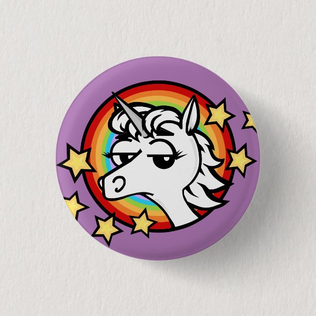 FUNNY UNICORN ROUND BUTTON (Front)