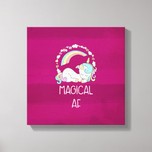 Funny Unicorn Saying Magical AF Canvas Print