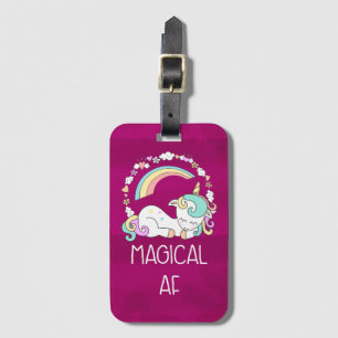 Funny Unicorn Saying Magical AF Luggage Tag