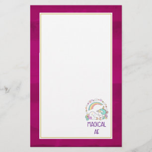 Funny Unicorn Saying Magical AF Stationery