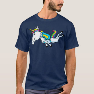 Funny Unicorn Sports Skydiving Magical Parachuting T-Shirt