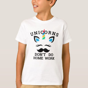 Funny Unicorn T-Shirt - 'I Don’t Do Homework' Tee
