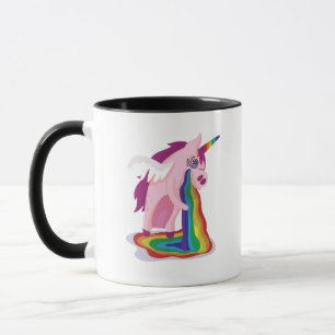 Funny Unicorn Vomiting Rainbows Sick Novelty Gag Mug