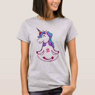 Funny Unicorn Zen Yoga Meditation Lotus Ohm T-Shirt