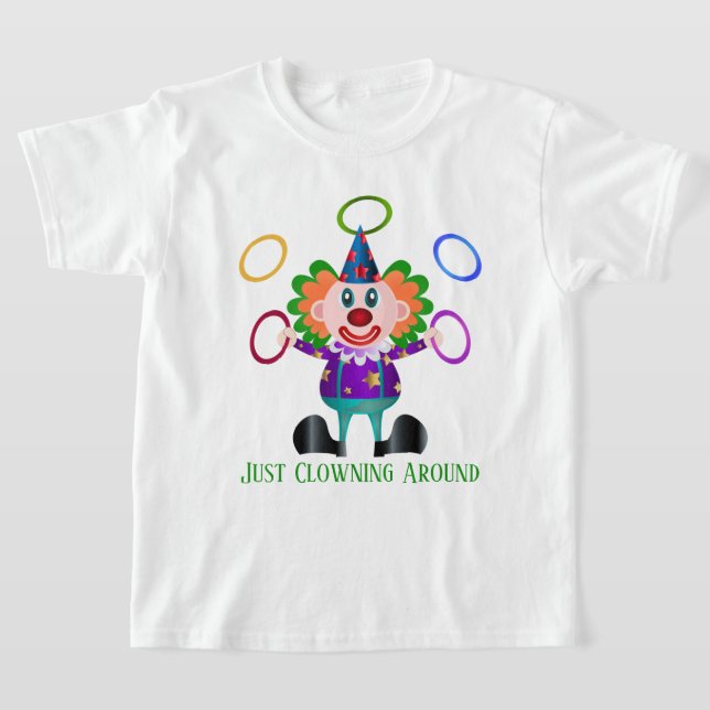 funny unisex kids clown add text T-Shirt (Laydown)