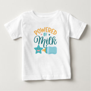 funny unisex powered milk word art baby T-Shirt