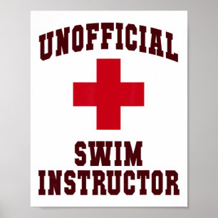 Funny Unofficial Swim Instructor Pool Camp Swim Tr Poster