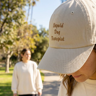 Funny Unpaid Dog Therapist Hat   Dog Mom Gift