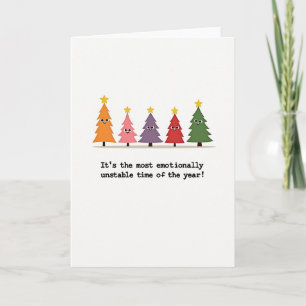 Funny Unstable Time Christmas Card Stress