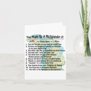 FUNNY Up North Yooper You Might Be Michigander If Card