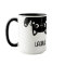 Funny Upside Down Black Cat with Name Mug