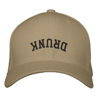 Funny Upside Down Drunk Embroidered Hat