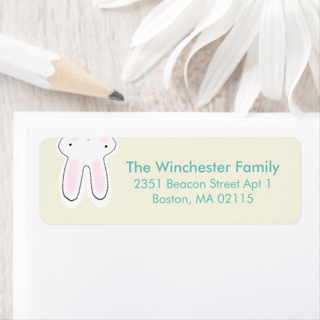 Funny upside down Easter bunny teal cream cute (Insitu)