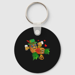 Funny Upside Down Pineapples Couple Swingers Men Keychain