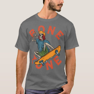 Funny Urban Skeleton Bone Zone Skateboarder Grunge T-Shirt