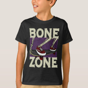 Funny Urn Skeleton Bone Zone Skateboarder Grunge T T-Shirt