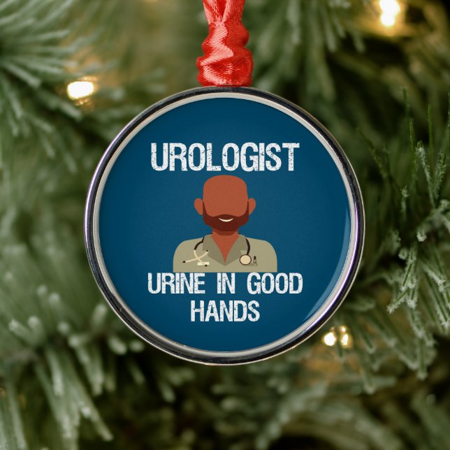 Funny Urologist    Holiday Card Metal Ornament (Tree)