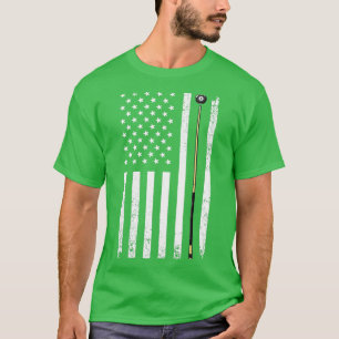 Funny US Flag Billiards Design For Men Women Billi T-Shirt