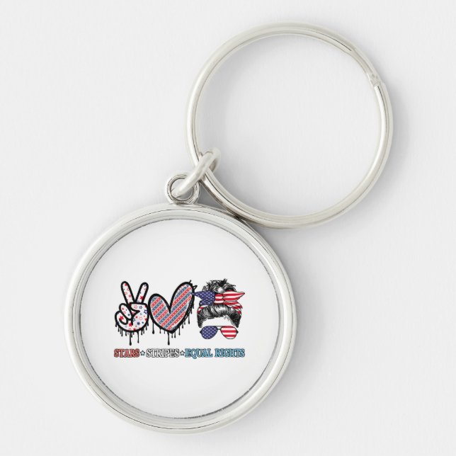 Funny US Flag Patriotic Keychain (Front)