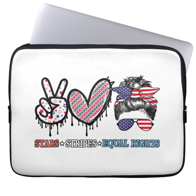 Funny US Flag Patriotic Laptop Sleeve (Front)