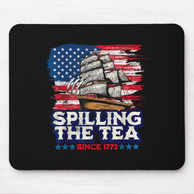 Funny Us History Teacher Boston Slling The Tea Sin Mouse Pad (Front)