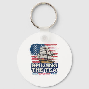 Funny Us History Teacher Boston Spilling The Tea S Keychain