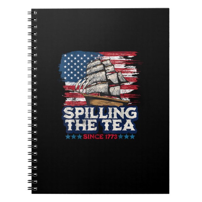 Funny US History Teacher Spilling The Tea Since 17 Notebook (Front)