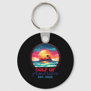 Funny Usa America Shirt Gulf Of Us America Est 202 Keychain