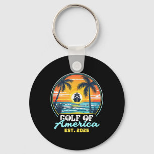 Funny Usa America Shirt Gulf Of Us America Est 202 Keychain