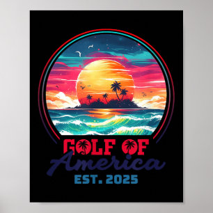 Funny Usa America Shirt Gulf Of Us America Est 202 Poster
