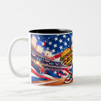 Funny USA Baseball Skeleton Coffee Mug – Burger & 