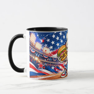Funny USA Baseball Skeleton Coffee Mug – Burger & 