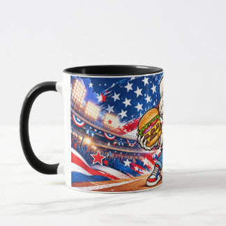Funny USA Baseball Skeleton Coffee Mug – Burger & 