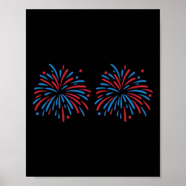 Funny Usa Fireworks Couple Just Here For The Firew Poster (Front)
