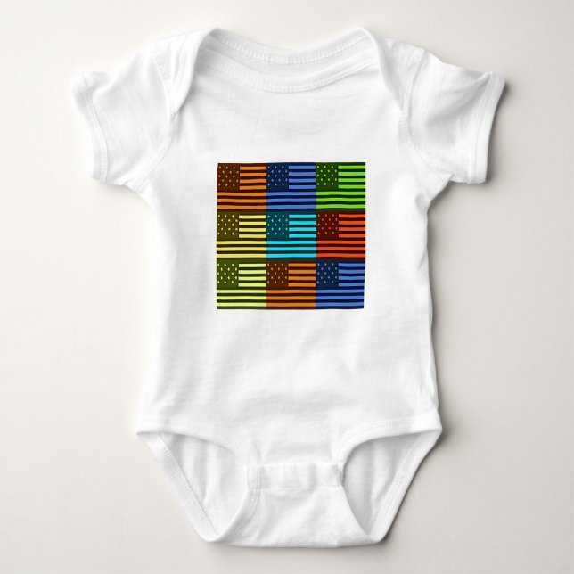 Funny USA Flag Baby Bodysuit (Front)