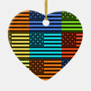 Funny USA Flag Ceramic Ornament