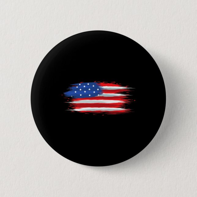 Funny Usa Flag Patriotic 4th Of July Day Of Indepe 2 Inch Round Button (Front)