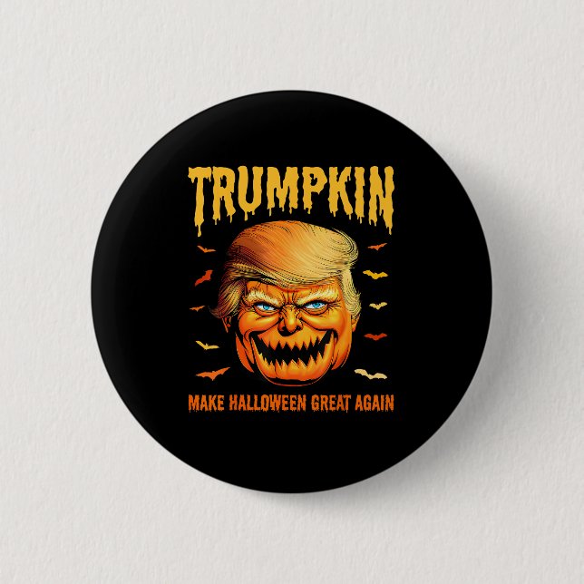 Funny Usa Pumpkin Trumpkin Make Halloween Great Ag 2 Inch Round Button (Front)