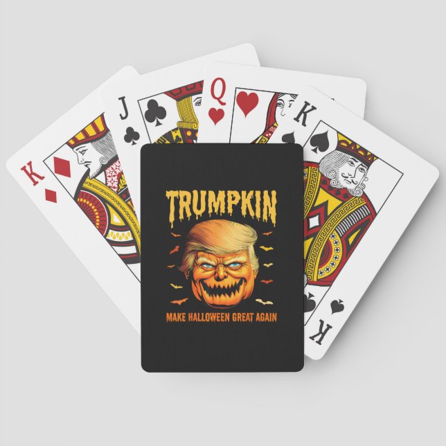 Funny Usa Pumpkin Trumpkin Make Halloween Great Ag Playing Cards (Back)