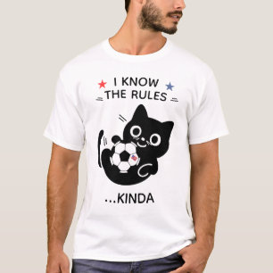 Funny USA Soccer Shirt, I Know the Rules Kinda Cat T-Shirt
