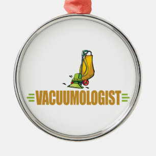 Funny Vacuuming Metal Ornament