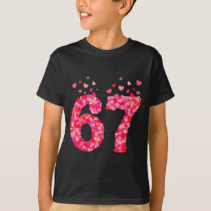 Funny Valentine 6 7 Meme Boy Six Seven Hearts Gen  T-Shirt