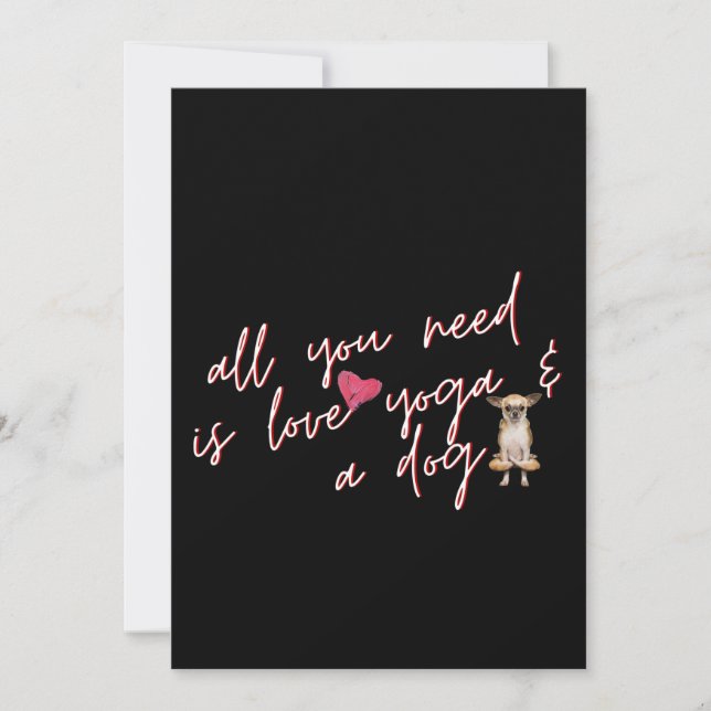 Funny Valentine! All you need is love yoga & a dog Invitation (Front)
