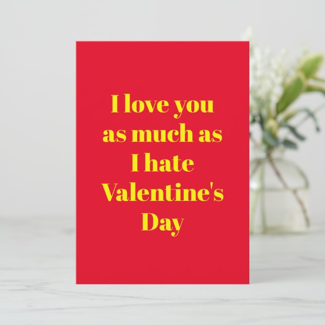 Funny Valentine Day Card I love you (Standing Front)