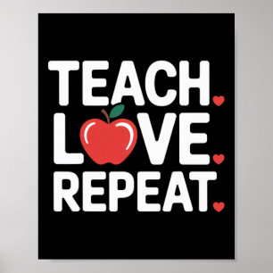 Funny Valentine Day Teacher Teaching Love Repeat S Poster