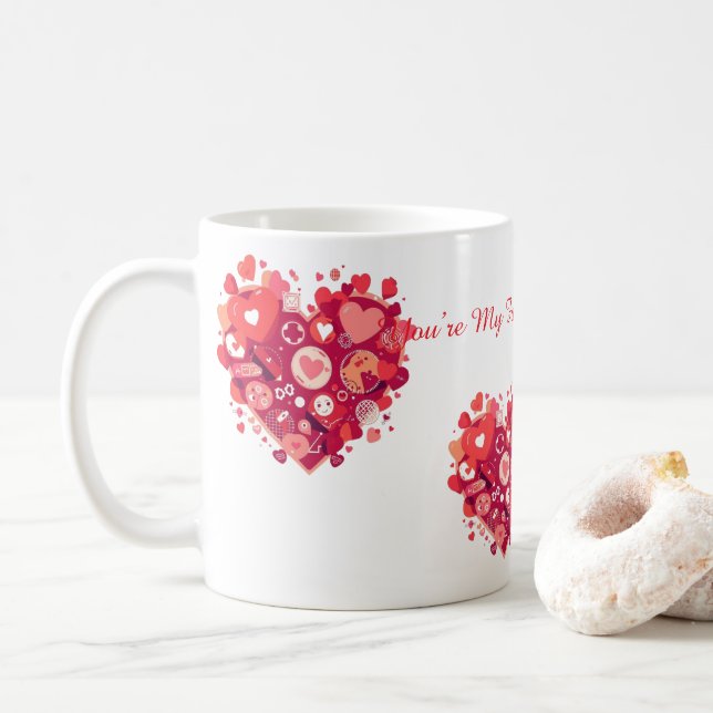 Funny Valentine Gift for Couple Coffee Mug (With Donut)