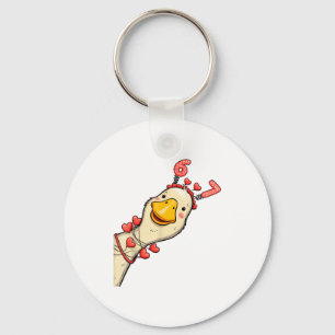 Funny Valentine Goose 6 7 Six Seven Meme Matching Keychain
