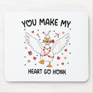 Funny Valentine Goose Coquette You Make My Heart G Mouse Pad